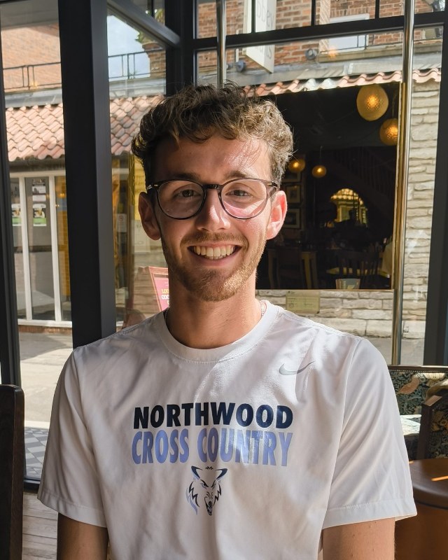 Will Haw, who compiled the club records, in his Northwood Cross Country shirt