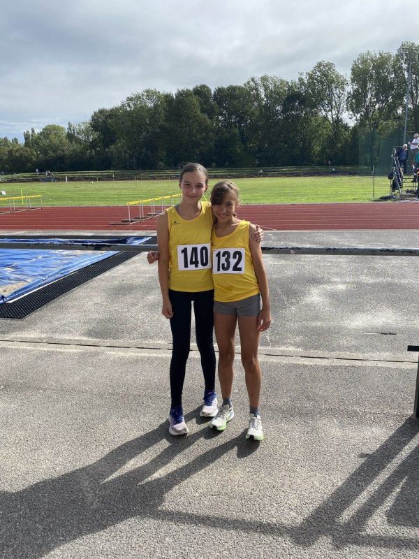 Everly and Lily in their Humber vests at the inter-counties match in Kingston upon Hull